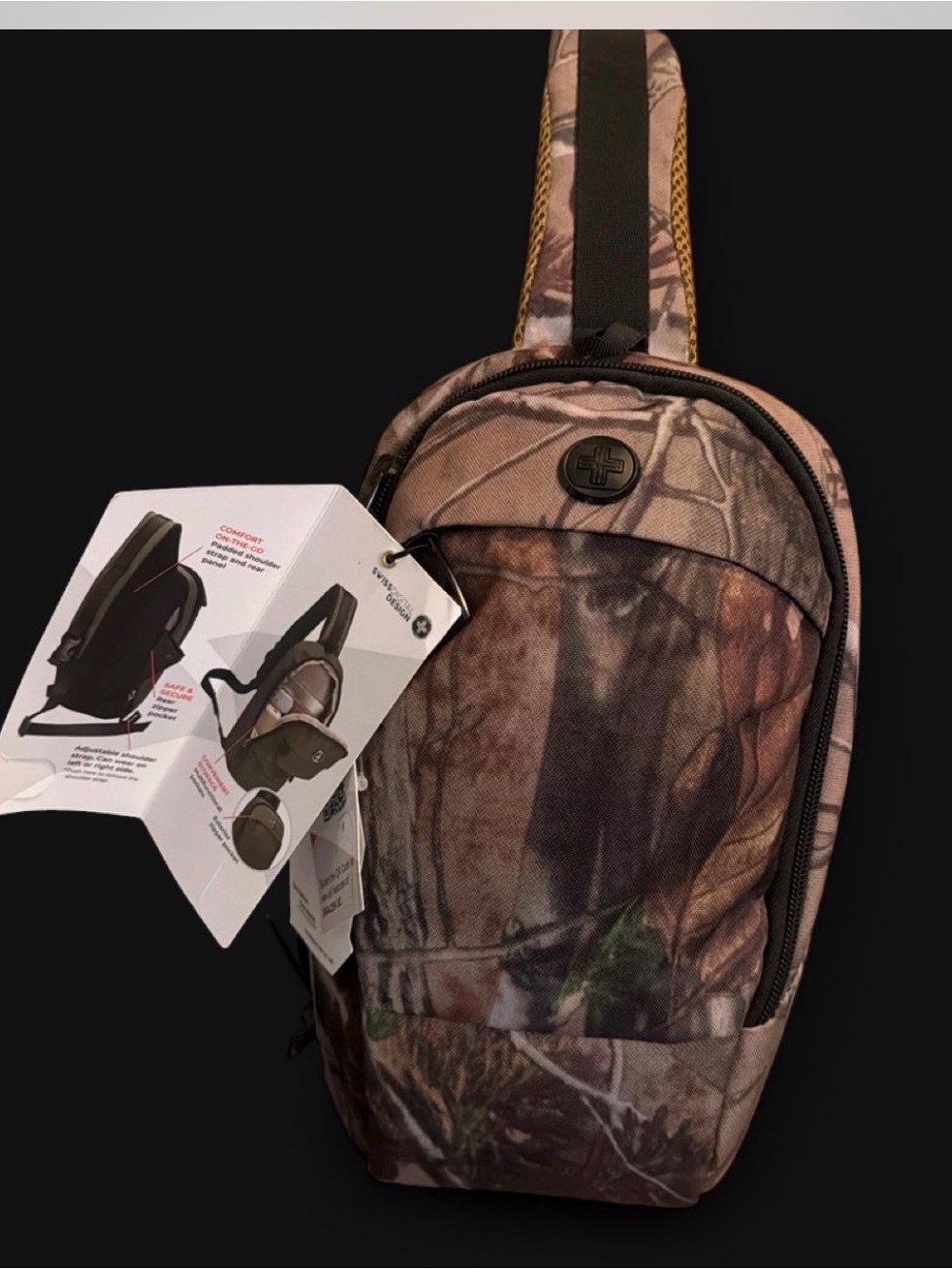 Camo Sling Bag for Men - Realtree-Style Camo